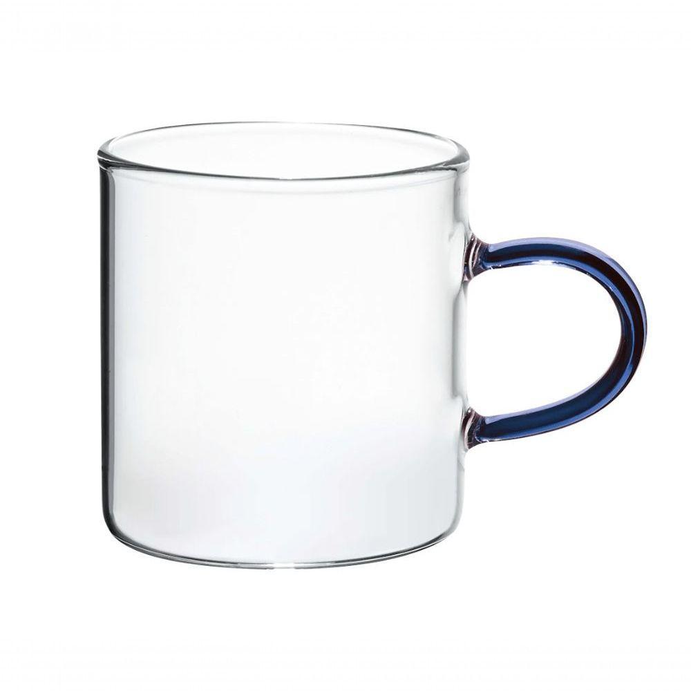 Dupla De Canecas Vidro Boro Com Alça Azul 100 Ml Mimo Style - 1