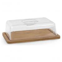 Porta Manteiga Com Tampa Ecokitchen Bambu E Acrílico 20x13 Cm - Mimo Style - Bm20188 - 1
