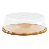 Porta Bolo Com Tampa Ecokitchen Bambu E Acrílico 28x28 Cm - Mimo Style - Bm19160 - 1