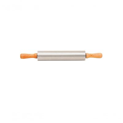 Rolo Para Massa Inox Madeira 42 Cm Mimo Style Ac22245
