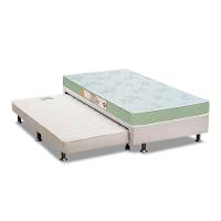 Cama Box Solteiro: Colchão Espuma D33 Castor Sleep Max + Base Crc Courano White(88x188) - 1
