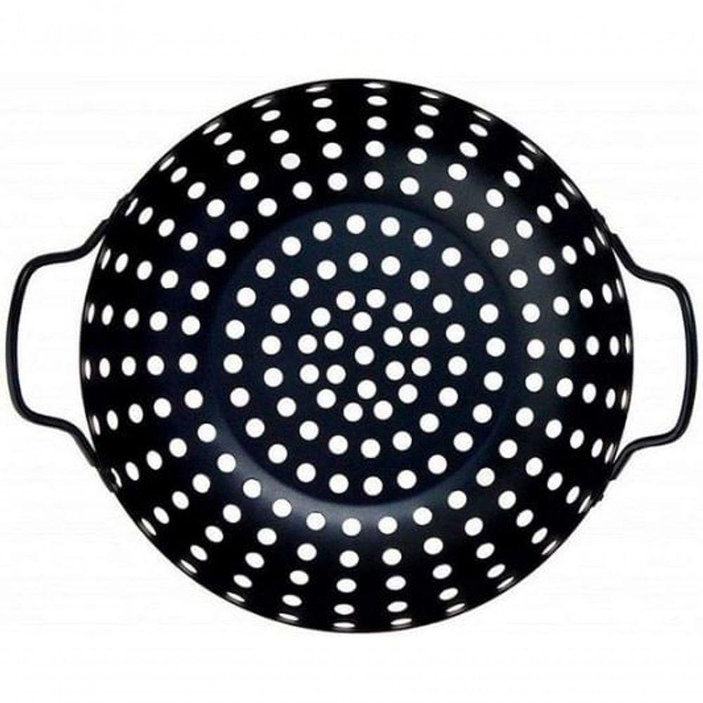 Grelha Perfurada Redonda Para Churrasqueira Em Inox Preto 34 Cm - Mimo Style - Ah20095 - 1