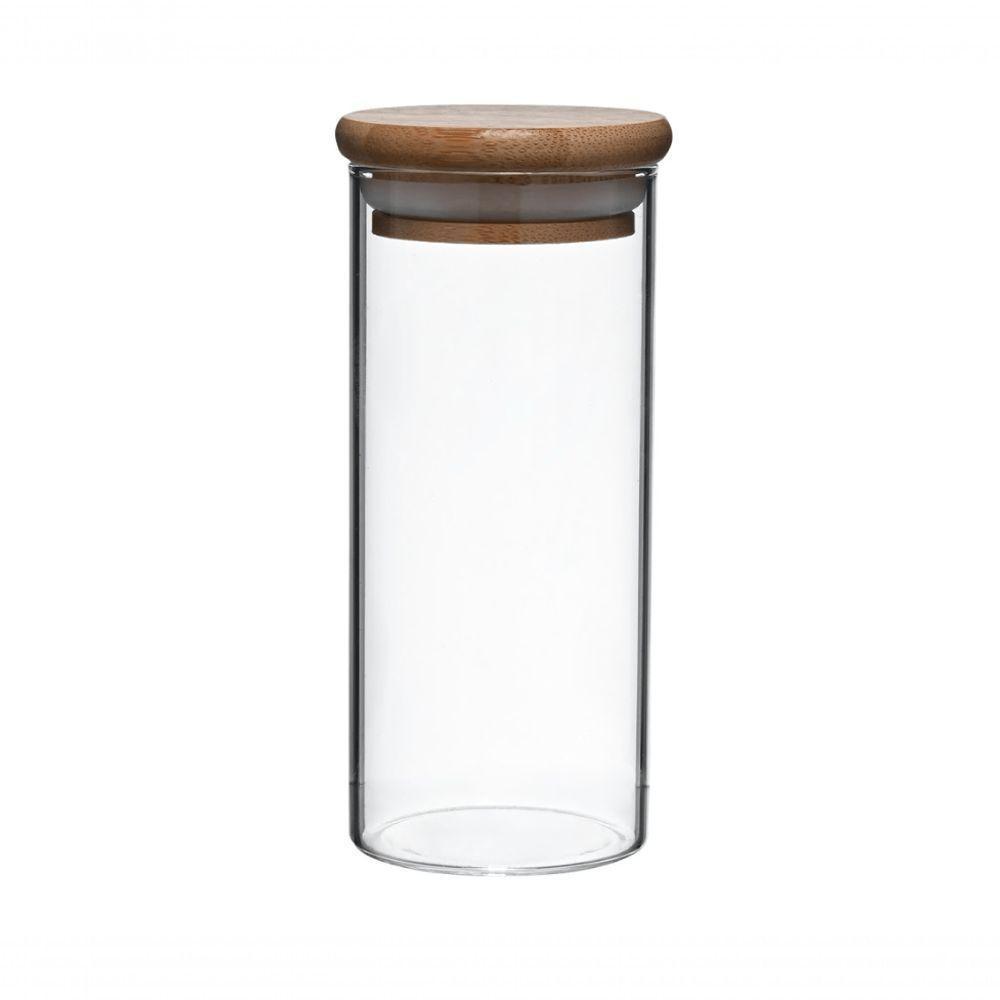 Dupla De Porta Mantimentos Vidro Boro Tampa Bambu 170 Ml Mimo Style - 1
