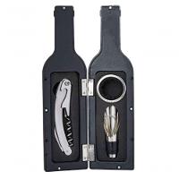 Jogo Para Vinho Em Inox Mini Garrafa Com 3 Peças 23 Cm - Mimo Style - Ac12536 - 1