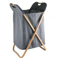Cesto Para Lavanderia Com Bambu Grey 40x50 Cm - Mimo Style - Bh20405 - 1