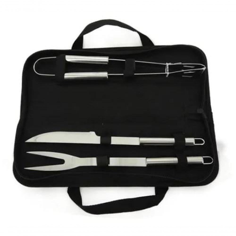 Jogo Para Churrasco Com 3 Peças Em Inox Com Estojo - Mimo Style - Ac19146 - 3