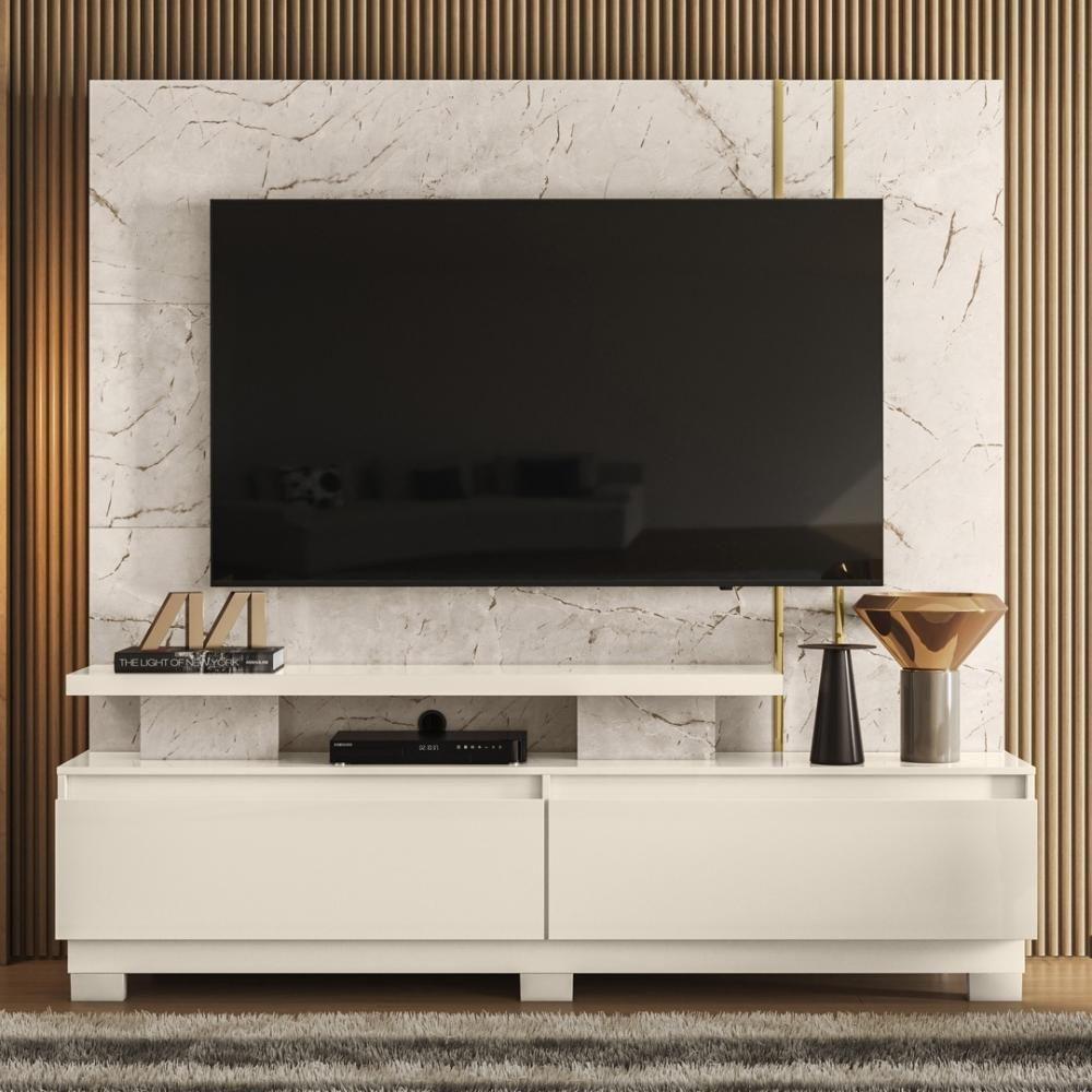 Estante Home Theater Para Tvs Até 75 Polegadas New Apolo - Calacata-off White - 1