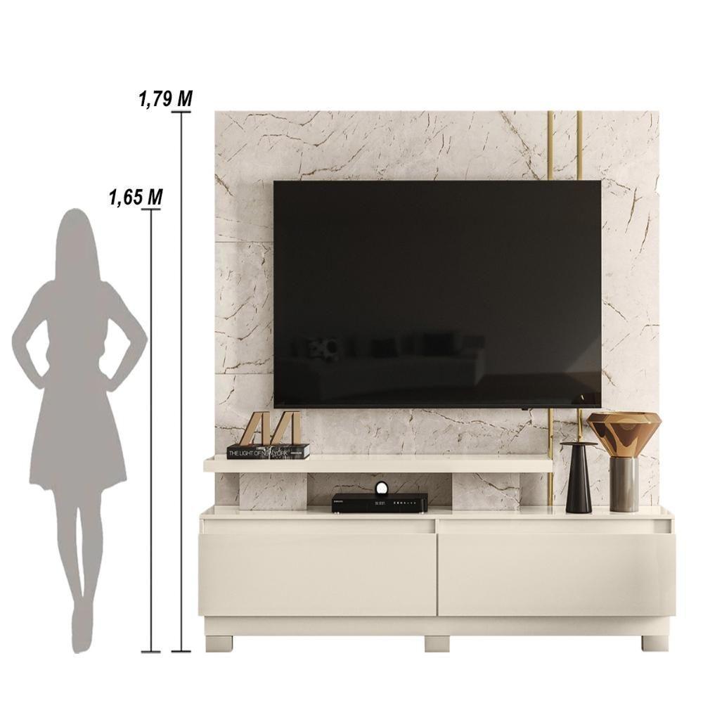 Estante Home Theater Para Tvs Até 75 Polegadas New Apolo - Calacata-off White - 3
