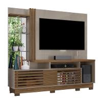Estante Home Theater 2 Portas Com Espelho Led Frizz Plus - Fendi-naturale - 8