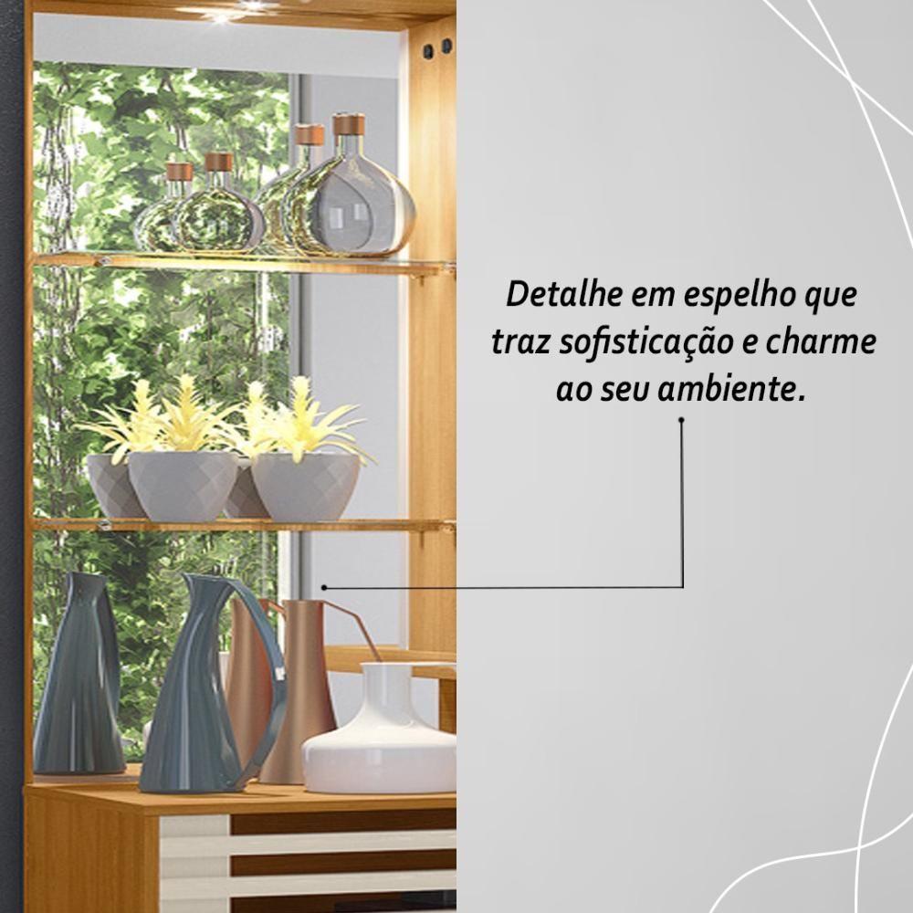 Estante Home Theater 2 Portas Com Espelho Led Frizz Plus - Cinamomo-off White - 6