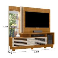 Estante Home Theater 2 Portas Com Espelho Led Frizz Plus - Cinamomo-off White - 2