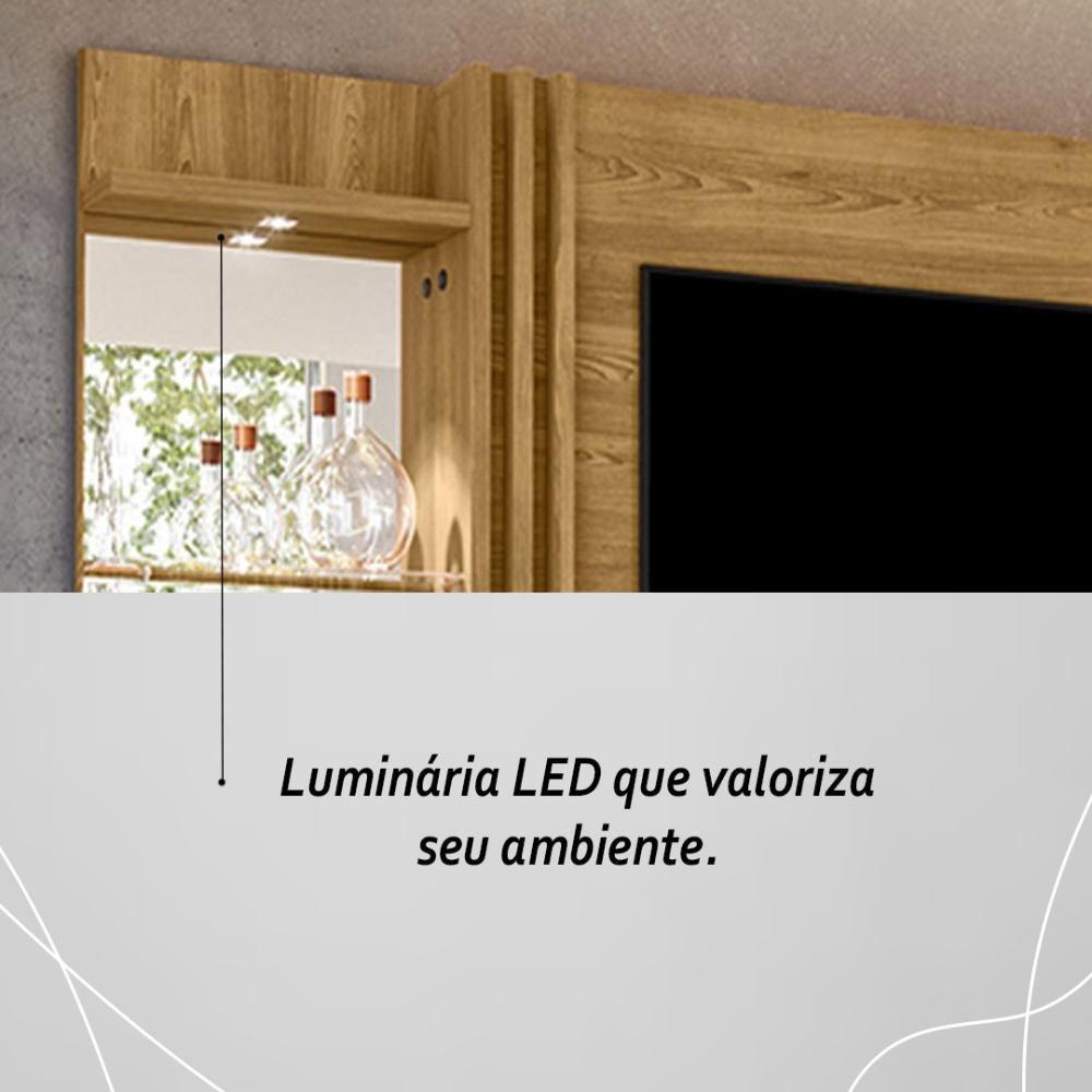 Estante Home Theater 2 Portas Com Espelho Led Frizz Plus - Cumaru - 5