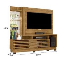 Estante Home Theater 2 Portas Com Espelho Led Frizz Plus - Cumaru - 2