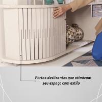 Estante Home Theater 1 Porta 2 Gavetas Com Led Le Mans - Cinamomo-off White - 5