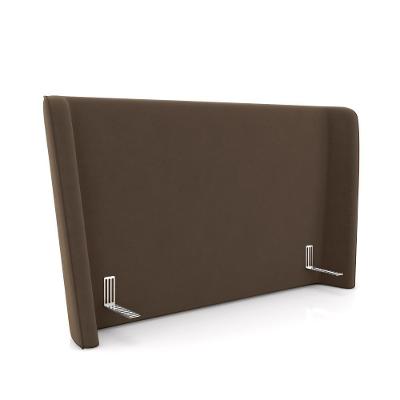 Cabeceira Design Para Cama Casal Torres Pés Em Madeira Veludo Marrom G91 - Gran Belo