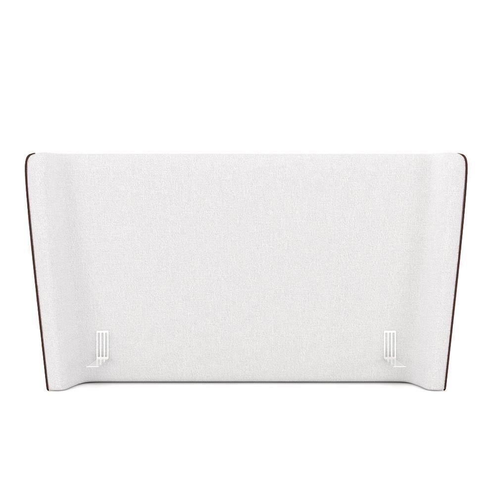 Cabeceira Design Para Cama Queen Torres Pés Em Madeira Pu/bouclê Marrom/off White G91 - Gran Belo - 7