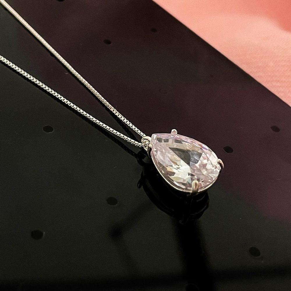 Colar Ponto De Luz Gota Prata 925 - 4