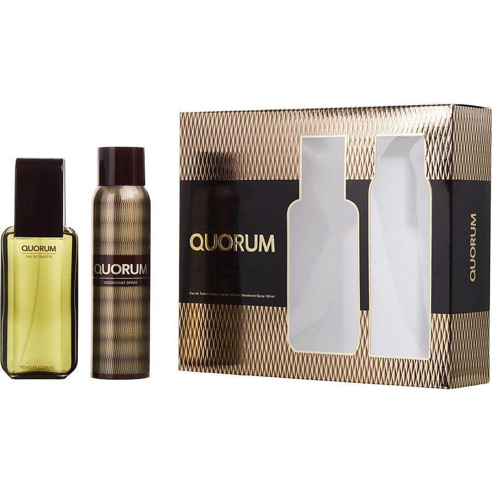 Perfume Masculino Antonio Puig Quorum Edt Spray 100 Ml & Desodorante 150 - 1
