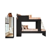 Beliche Para Colchão 78x188cm Com 1 Porta E Sapateira Com Espelhos Multimóveis Mp4370 Preto - 2