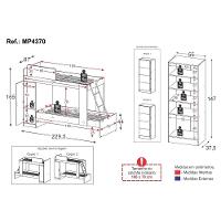 Beliche Para Colchão 78x188cm Com 1 Porta E Sapateira Com Espelhos Multimóveis Mp4370 Preto - 7