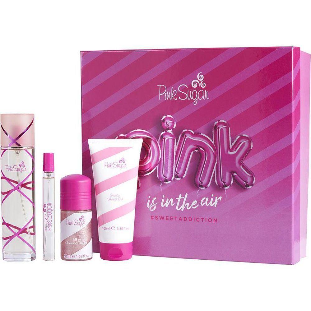 Perfume Feminino Aquolina Pink Sugar Edt Spray 100 Ml&shimmering Roll-on 50 Gel De Banho Mini 10 - 1