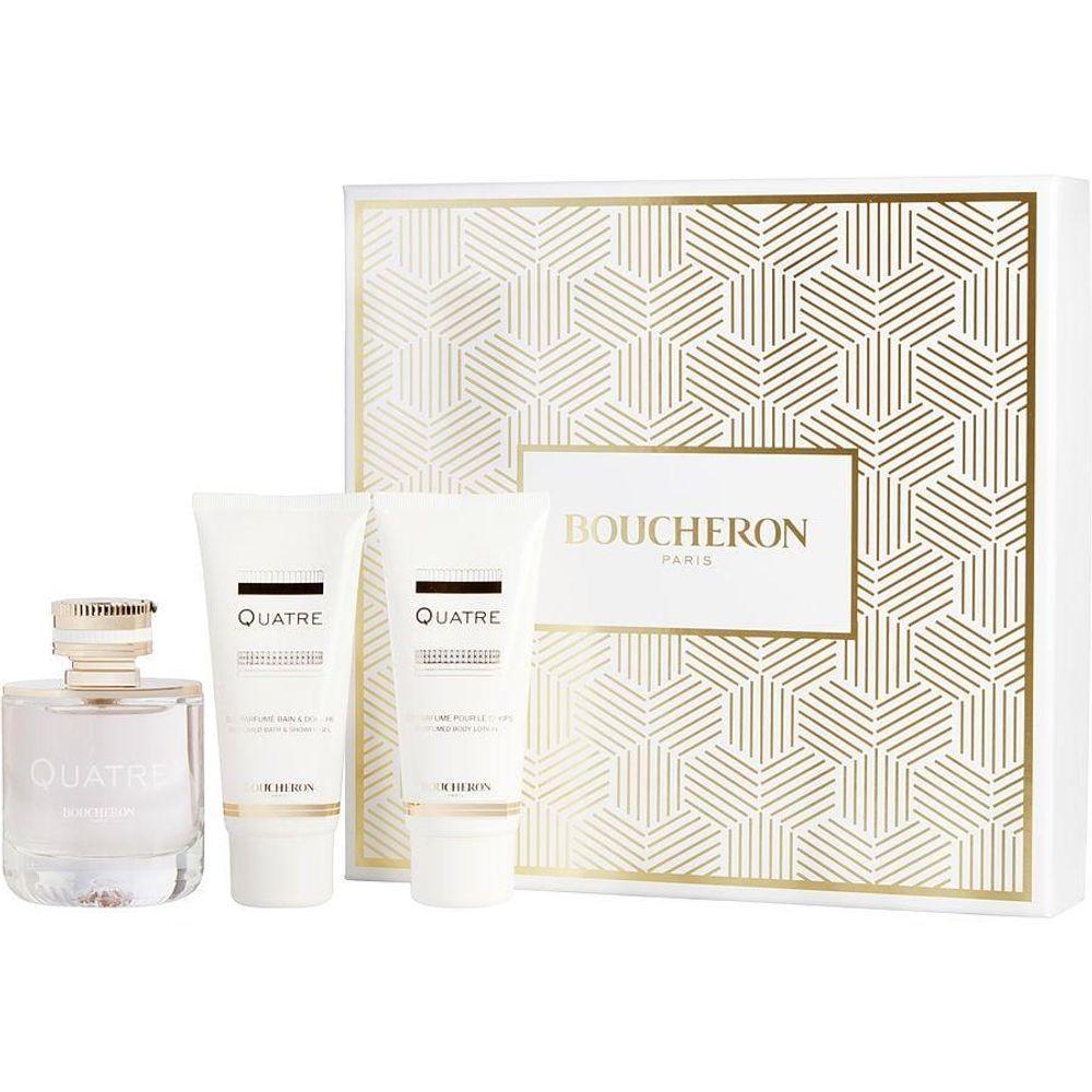 Perfume Feminino Boucheron Quatre Edp Spray 100 Ml&loção Corporal Gel Banho - 1
