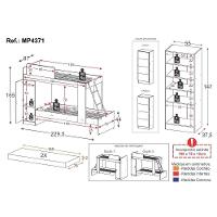 Beliche Com Colchões Inclusos 1 Porta E Sapateira Com Espelhos Multimóveis Mp4371 Preto - 7