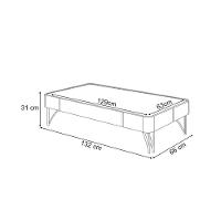 Mesa De Centro Decorativa Rennes Mdp/mdf Pés De Aço Verde Pistache/castanho G26 Gran Belo