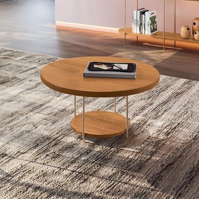 Mesa De Centro Decorativa Sala De Estar Walker Pés De Aço Tampo Mdf Cinamomo G26 - Gran Belo
