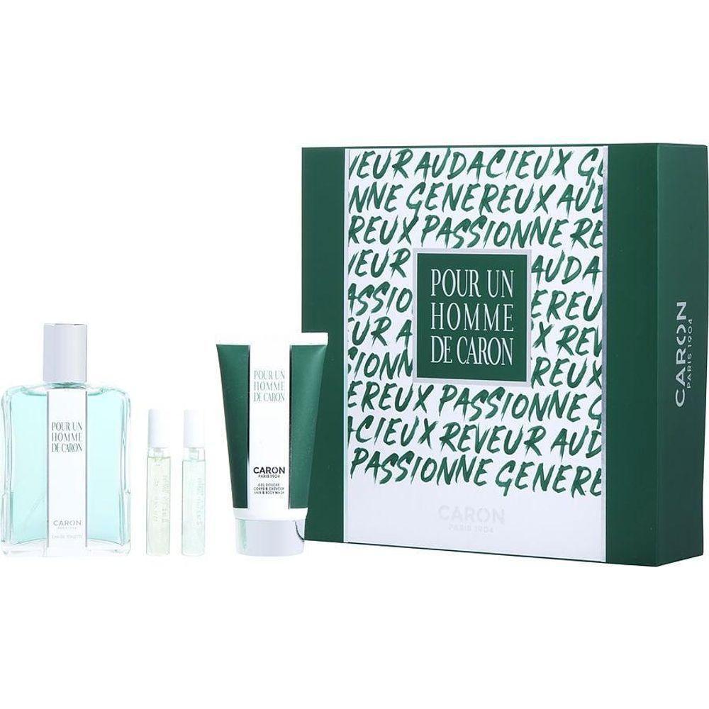 Perfume Masculino Caron Pour Homme Edt Spray 125 Ml&gel De Banho 75 Un Le Matin 5 Mini Soir - 1