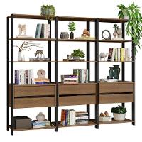 Estante Armário Multiuso Para Livros 6 Gavetas 12 Prateleiras 210cm Madesa Rustic Preto - 2