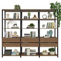 Estante Armário Multiuso Para Livros 6 Gavetas 12 Prateleiras 210cm Madesa Rustic Preto - 5