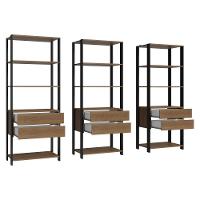 Estante Armário Multiuso Para Livros 6 Gavetas 12 Prateleiras 210cm Madesa Rustic Preto - 7