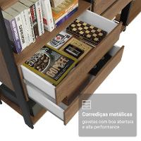 Estante Armário Multiuso Para Livros 6 Gavetas 12 Prateleiras 210cm Madesa Rustic Preto - 8
