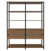 Estante Armário Multiuso Para Livros 4 Gavetas 8 Prateleiras 140cm Rustic Preto Madesa - 5