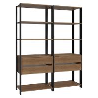 Estante Armário Multiuso Para Livros 4 Gavetas 8 Prateleiras 140cm Rustic Preto Madesa - 10
