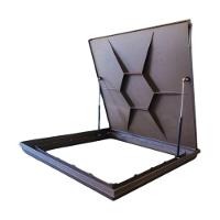 Tampa Articulada Rebaixada Casa Máquinas Piscina 1,00x1,00m Invisivel Marrom - 1