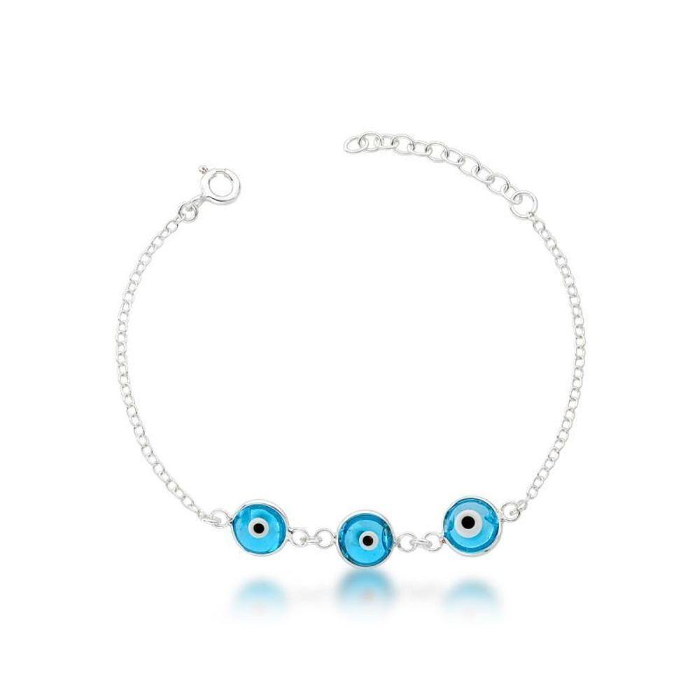 Pulseira Elos Com Olho Grego Prata 925 - 1