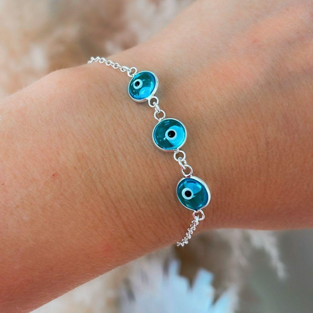 Pulseira Elos Com Olho Grego Prata 925 - 2