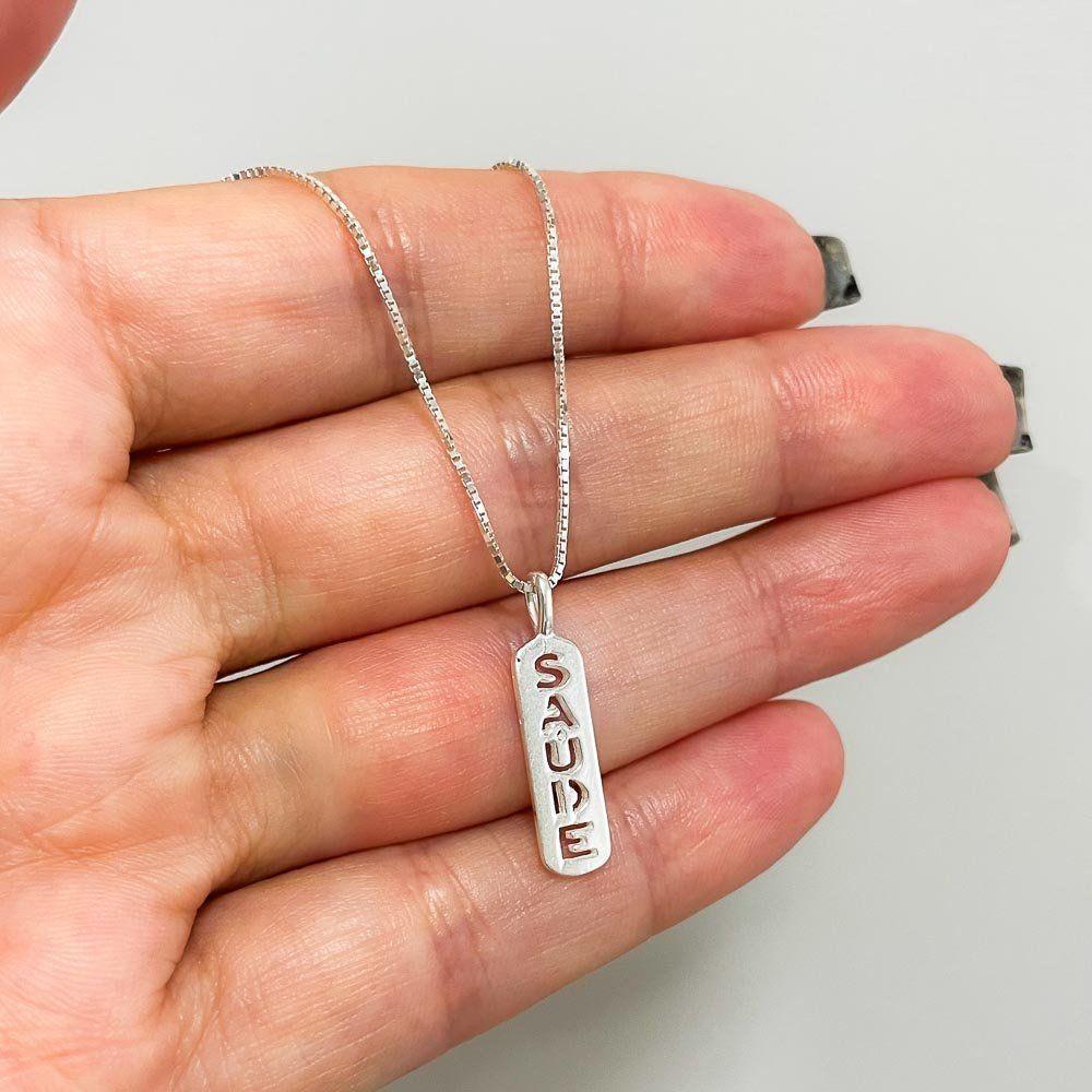 Colar Com Pingente Saúde Prata 925 - 4