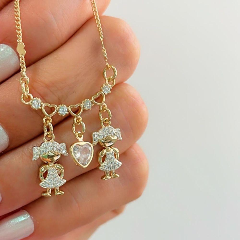 Colar Filhos Amados Banhado A Ouro 18k - 2