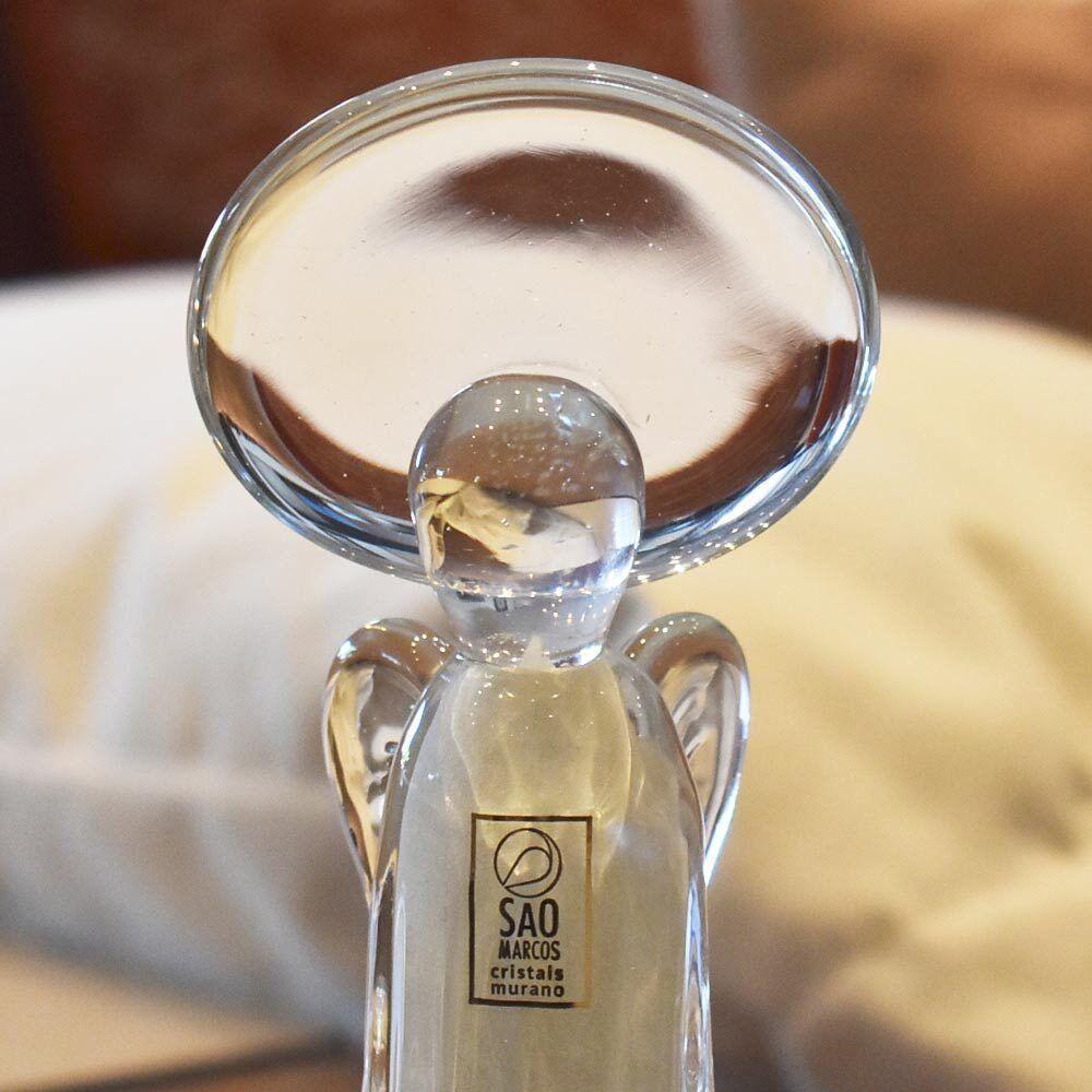 Mini Anjo Em Cristal Murano Pérola São Marcos 20x8cm - 7