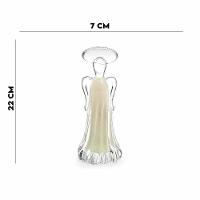 Mini Anjo Em Cristal Murano Pérola São Marcos 20x8cm - 6