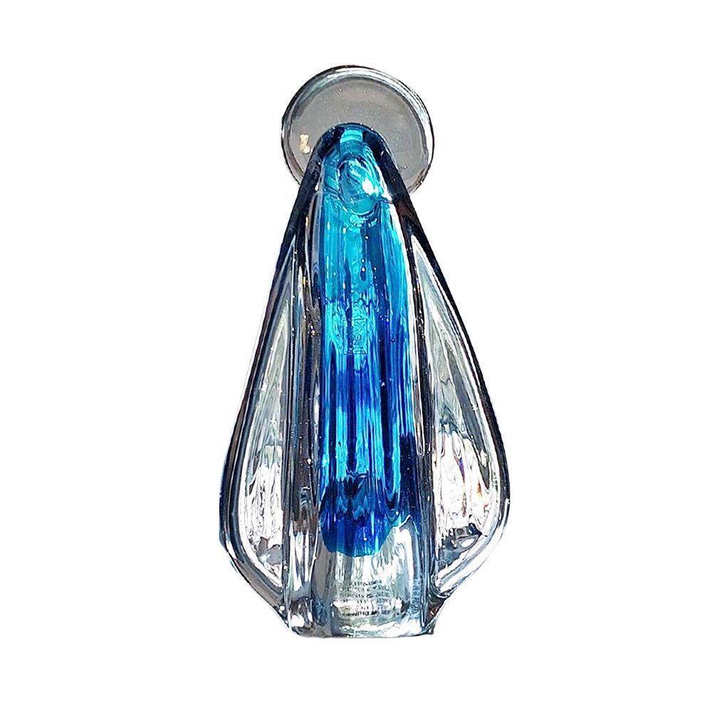 Imagem Santa Vidro Murano Azul Cristais São Marcos 31x17cm - 1