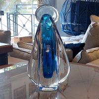 Imagem Santa Vidro Murano Azul Cristais São Marcos 31x17cm - 7