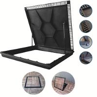 Tampa Para Casa Máquinas Piscina 1,00x1,00m Com Grelha Nossa Kasa Preto - 2