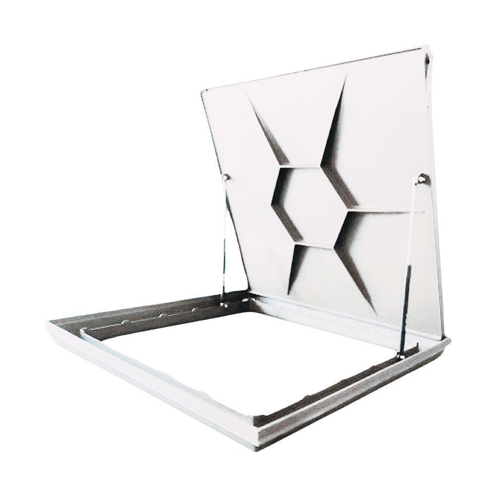 Tampa Articulada Rebaixada Casa Máquinas Piscina 1,00x1,00m Invisivel Branco - 1