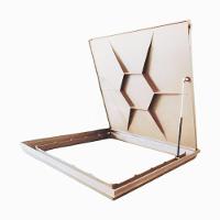 Tampão Tampa Casa Máquinas Piscina 80x80 Com Amortecedor Canaleta Invisível Bege Escuro - 1