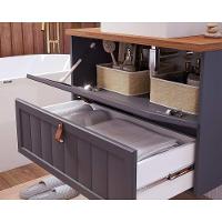 Gabinete De Banheiro Suspenso Sense C-cuba 1 Gaveta E 1 Porta Basculante 60cm Titanium - Mgm - 3