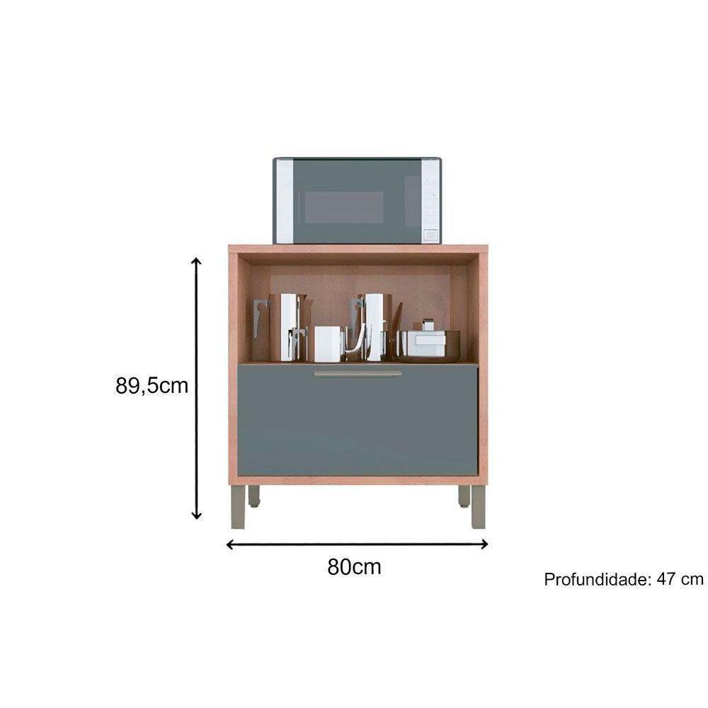 Gabinete De Cozinha Modulado Balcão Syrah 1 Porta E 1 Gaveta Com Tampo 80cm Amendoa-branco - Ronipa - 3